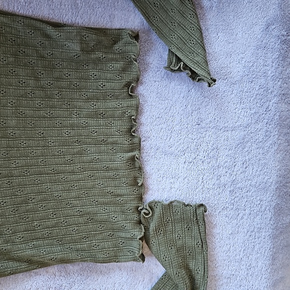Forever 21 M Long Sleeve Crop Top Sheer - Picture 5 of 10